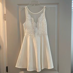 All white beautiful low back dress!